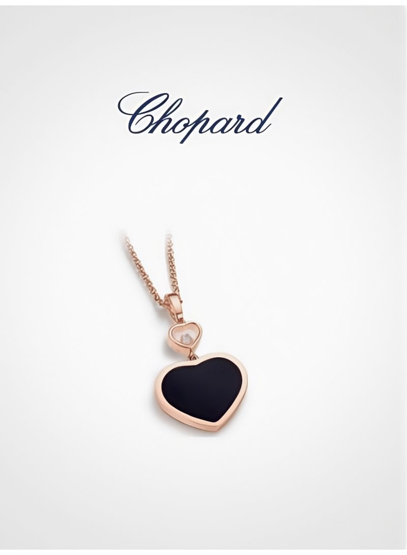 Chopard 18K Rose Gold Midnight Blue Heart Diamond Necklace Pendant New Gift - Image 3