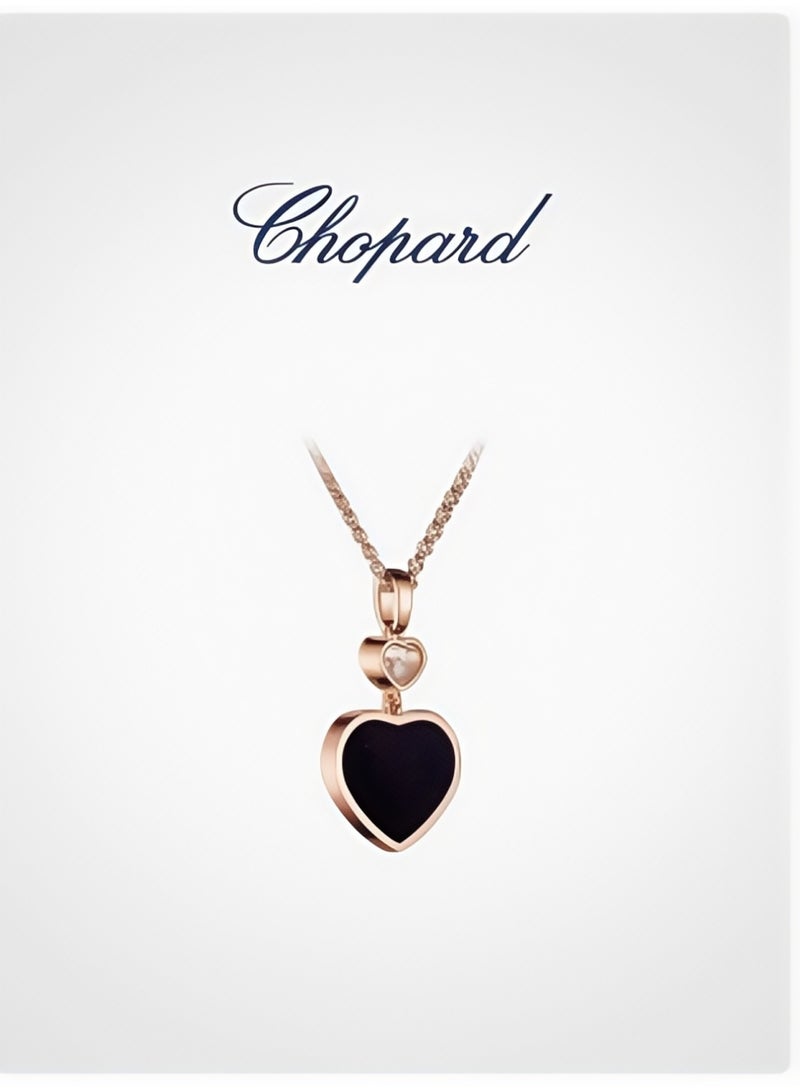 Chopard 18K Rose Gold Midnight Blue Heart Diamond Necklace Pendant New Gift - Image 2
