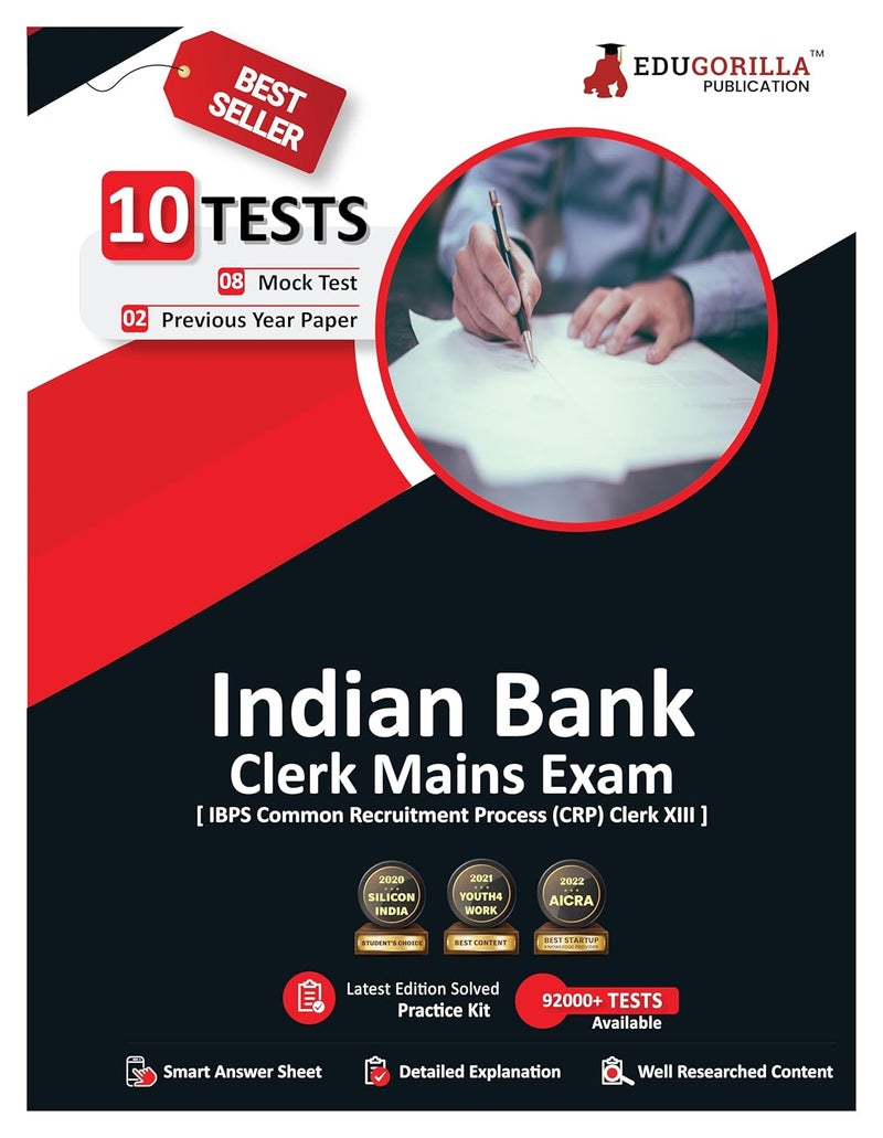Indian Bank Clerk Mains (IBPS CRP PO/MT XIII) Book 2024 (English Edition) - 8 Full Length Mock Tests and 2 Previous Year Papers with Free Access to Online Tests  - Image 1