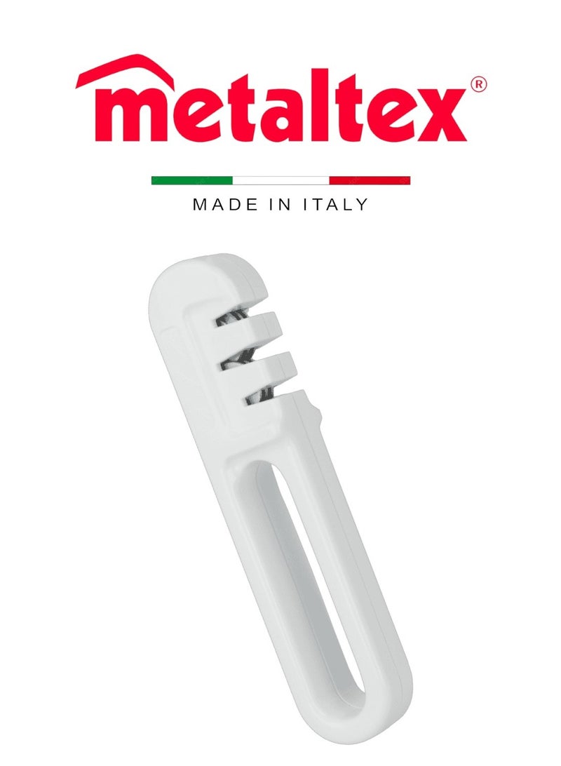 Metaltex Metaltex Knife Sharpener – 19cm, White, Suitable for Straight-Edge Knives & Scissors, Made in Italy  - Image 2