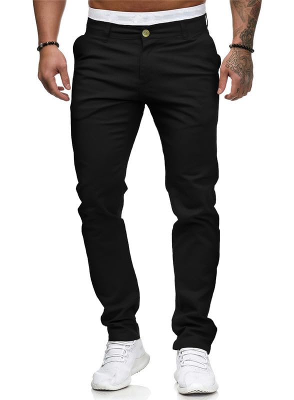 HUNGSON Men Skinny Slim Fit Casual Jeans Dyeing Stretch Straight Fashion Denim Pants