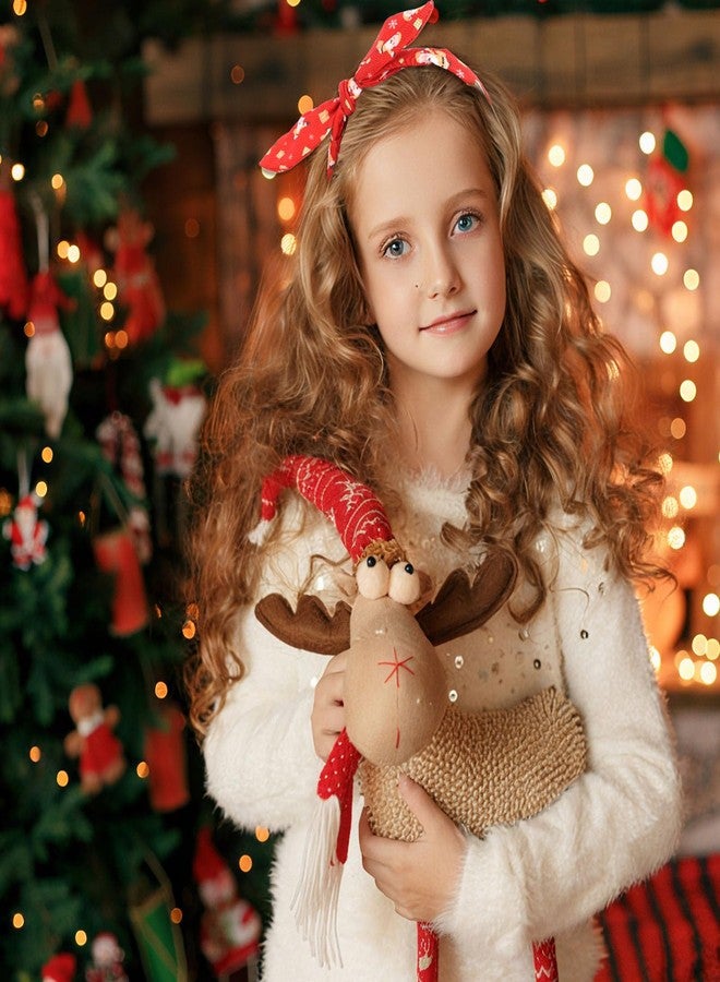 KIUEZIR Christmas Bow Headbands for Women, Santa and Gingerbread Man Holiday Hair Accessories, Red Green Brown, 4 Pack, Festive Party Hairwear - Image 2