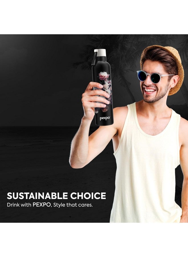 Pexpo Stainless Steel 24 Hrs Hot & Cold Vacuum Insulated Water ISI Certified Flask, 750ml, Knight Black with Printed Design, Oslo | Eco-Friendly, Durable, ISI Certified - Image 5