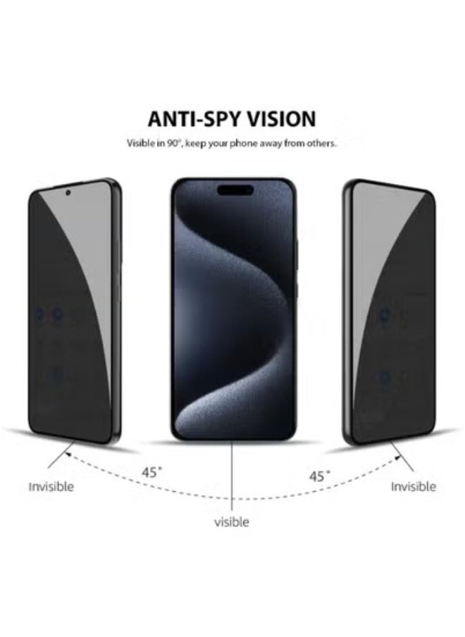 واقي شاشة لـ آيفون 14 برو (iPhone 14 Pro) (ضد البصمة) نانو مضاد للتجسس لحماية الخصوصية (لقافة) و بجودة عالية, حماية قصوى للشاشة من الخدوش والكسر
