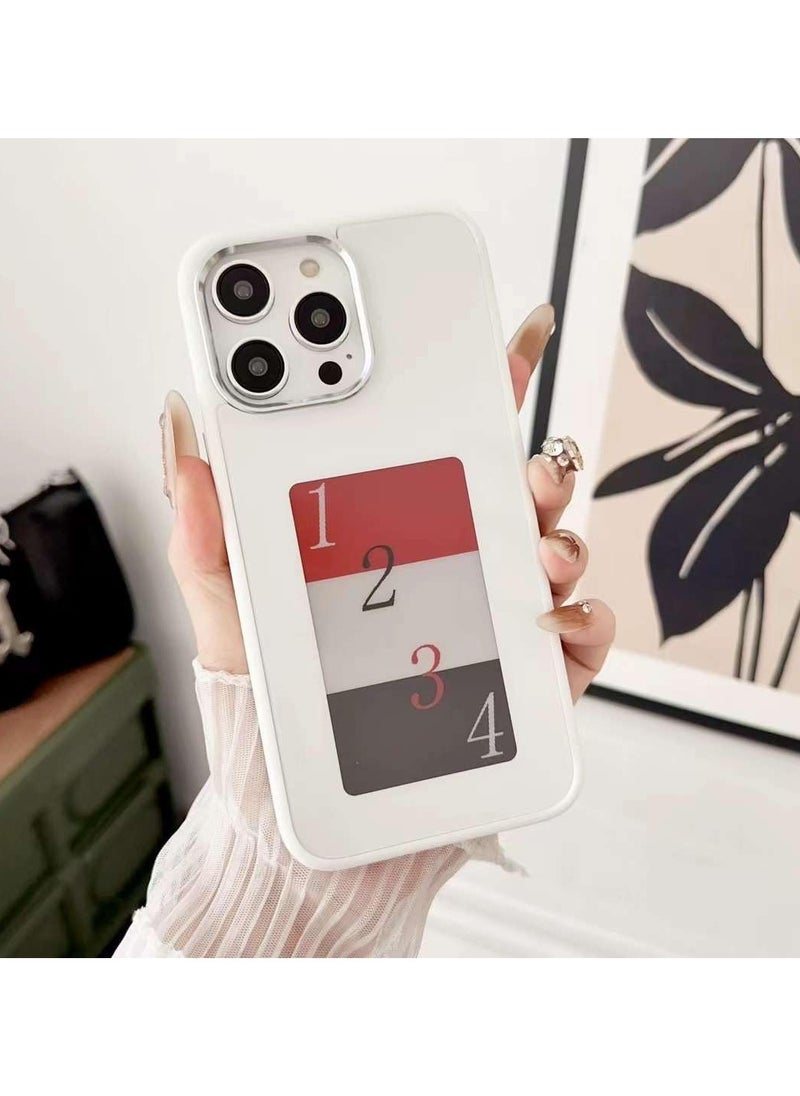 lekikpo - E Ink Phone Case for iPhone 13 Smart Ink Screen Phone Case, Inteligente DIY Four-Color Ink Screen, NFC Memory Case for iPhone with Photo Screen White - Image 1