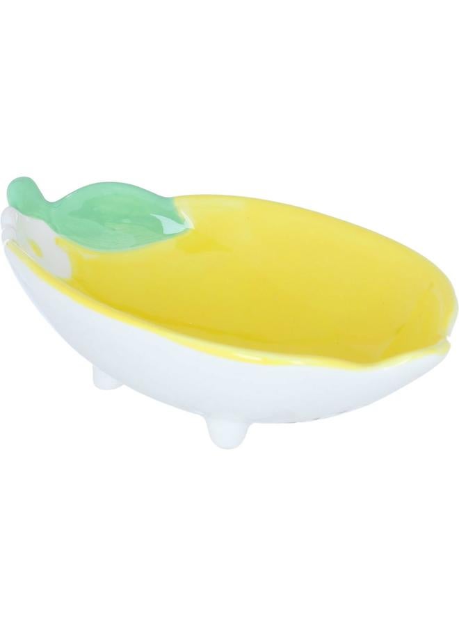 Alsaif Porcelain Serving Plate 17 X 11.3 X 4.6 Cm Lemon Shape Yellow - Image 3