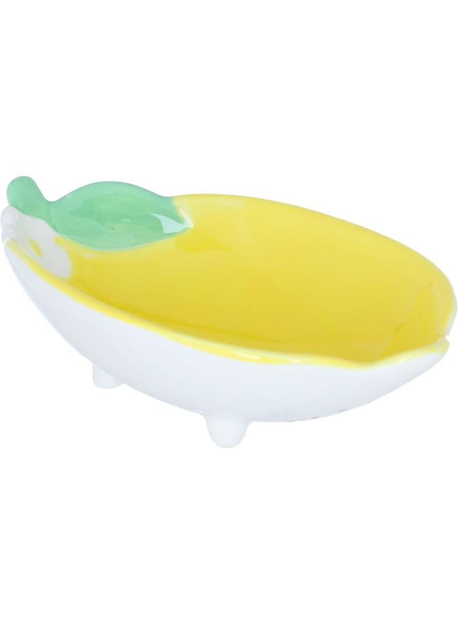 Alsaif Porcelain Serving Plate 17 X 11.3 X 4.6 Cm Lemon Shape Yellow - Image 1