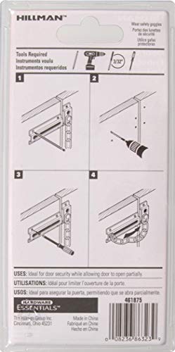 Hillman Hardware Essentials 851217 Door Chains Satin Nickel - Image 3