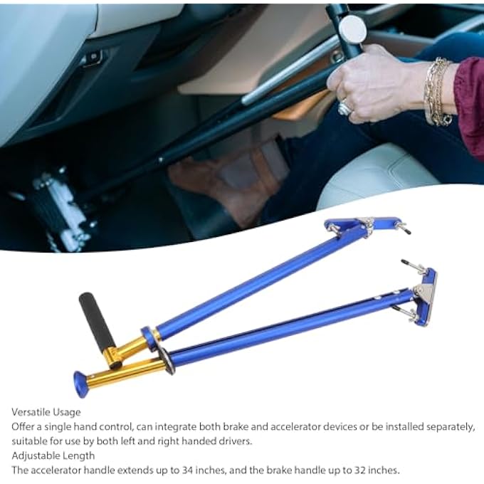 Handicap Driving Hand Controls, Adjustable Length Single Control System for Automatic Transmission Vehicles, Corrode Resistances, Control the Brake and Accelerator Pedal with One - Image 3