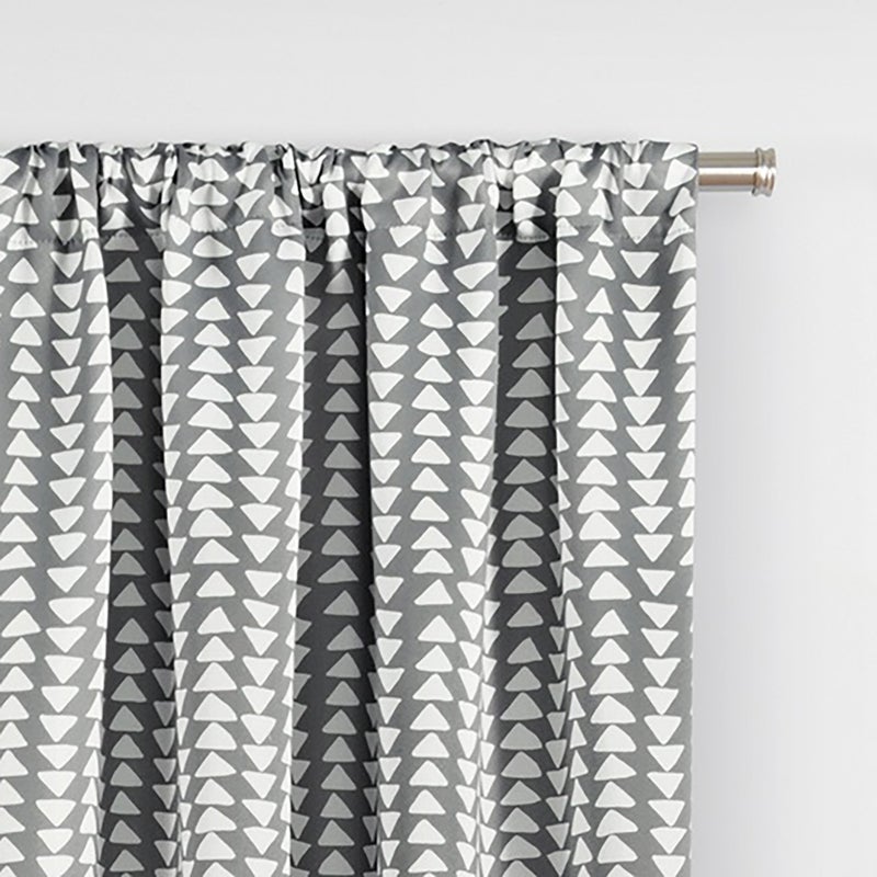 إكليبس Eclipse Naya Mid Century Modern Blackout Thermal Rod Pocket Window Startains لغرفة النوم (لوحة واحدة) 37 في × 84 باللون الرمادي - Image 2
