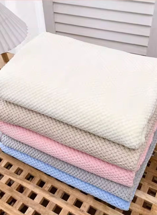 Hanayo مجموعة مناشف 3 قطع لحمام الوجه والشعر ومناشف الاستحمام ناعمة وسريعة الامتصاص وصديقة للبشرة تشمل مناشف الاستحمام والوجه والشعر (رمادي) - Image 3