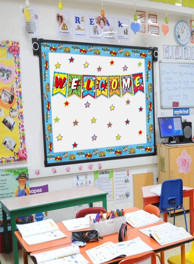 Fancy Land Colorful Welcome Bulletin Board Set Classroom Decoration Pennants Super Welcome Bulletin Decoration 64 Pcs - Image 2