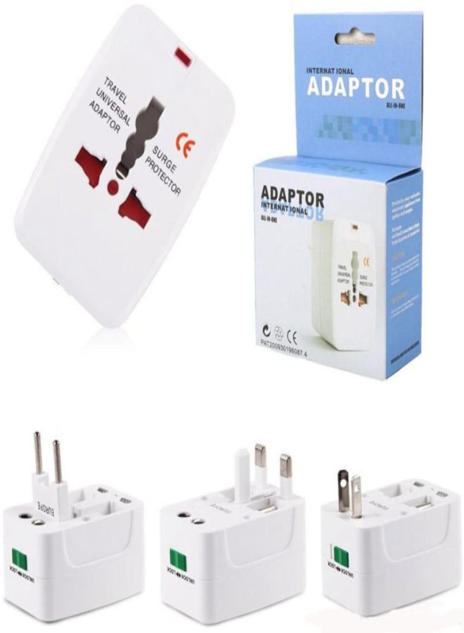 WALL BEAUTY Travel Universal Adaptor Worldwide Adaptor  (White) - Image 2