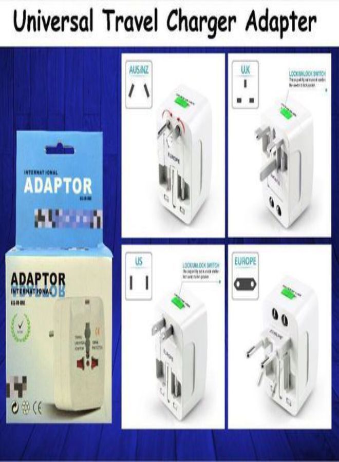 WALL BEAUTY Travel Universal Adaptor Worldwide Adaptor  (White) - Image 3