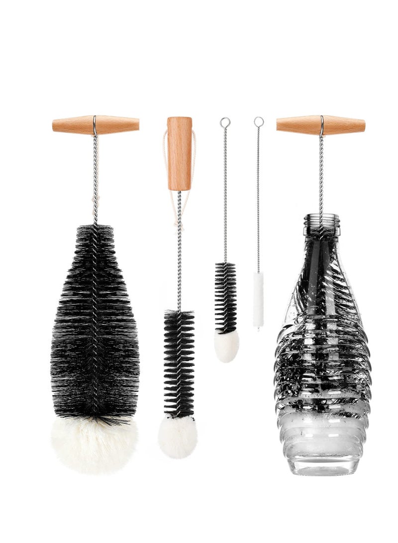Y&D Cleaning Bottle Brush, Brush Set for cleaning Narrow Neck glass pipe, Wine Glass, Tea Coffee Cup, Sports Water Bottles, Kettle Straw brush, Tube and baby bottle brush(4 Pack) - Image 1