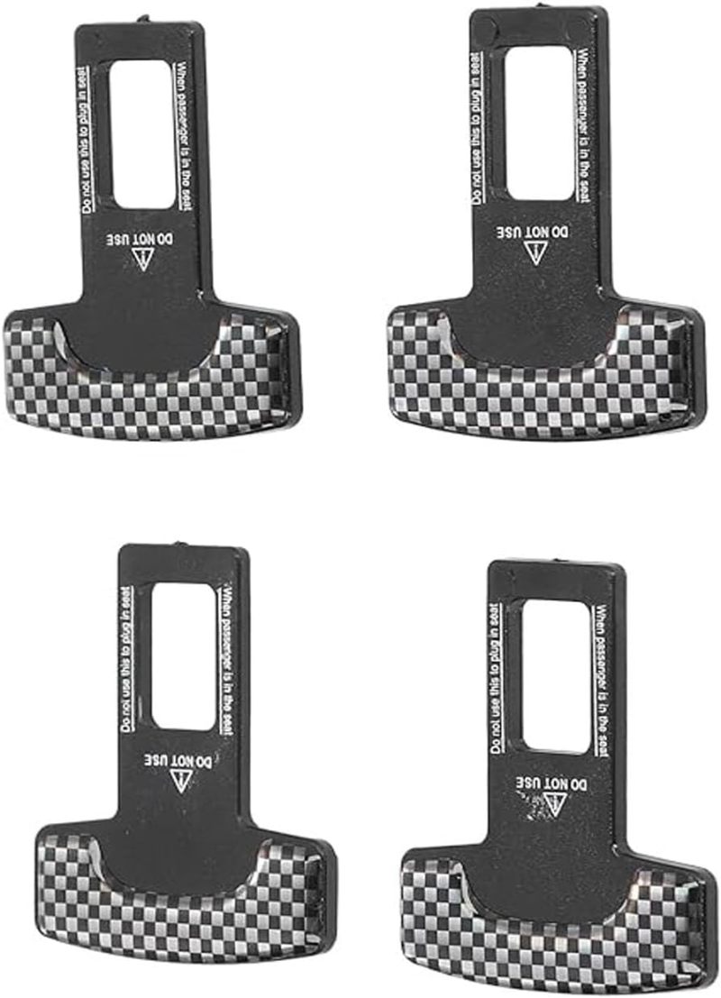 Car Alarm Stopper Safety Belt Buckle Canceler - 4PCS Universal Vehicle Belt Alarm Fix, Carbon Fiber & Aluminum Alloy Safety Belt Buckle for Car Alarm Stopping - Image 4