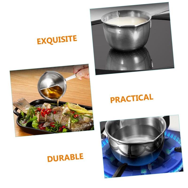 Small Milk Saucepan with Two Pour Spouts Ergonomic Handle for Cooking Melting Butter - Image 3