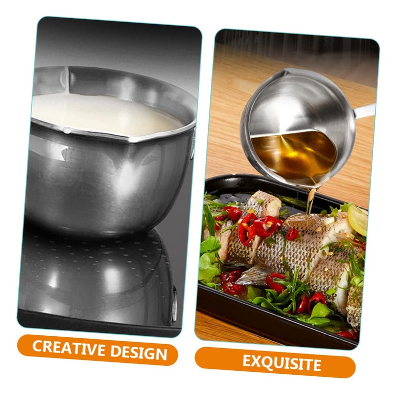 Small Milk Saucepan with Two Pour Spouts Ergonomic Handle for Cooking Melting Butter - Image 5