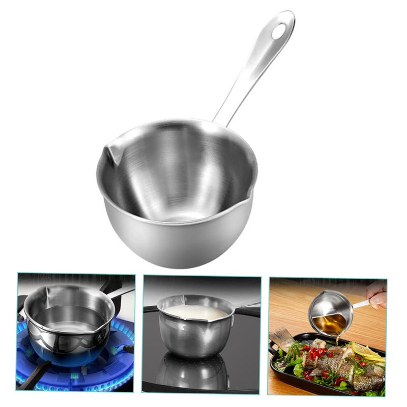 Small Milk Saucepan with Two Pour Spouts Ergonomic Handle for Cooking Melting Butter - Image 4