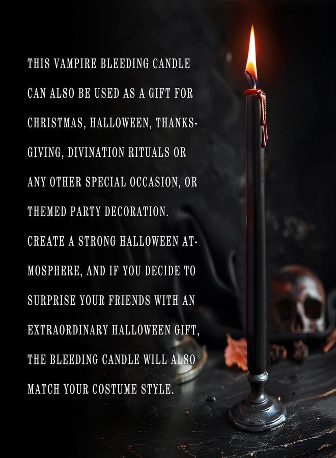 TLNFHRPI 12PCS 10-Inch Black Bleeding Taper Candles,Vampire Tears Taper Candles- Unscented Ideal for Halloween, Christmas, Rituals, and Themed Party Decor - Image 5