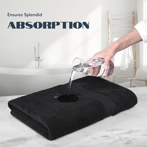 White Classic Luxury Soft Black Bath Sheet Towels - 650 GSM Cotton Luxury Bath Towels Extra Large 35x70 | Highly Absorbent and Quick Dry | Hotel Collection Extra Large Bath Towels Oversized, 2 Pack - Image 5