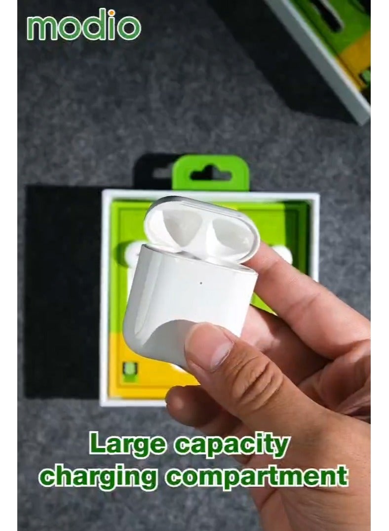 Modio K2 True Wireless Earphones With ENC Noise Reduction High Quality Audio Crystal Clear Microphone and Touch Controls Compatible With iPhones and iPads White - Image 4