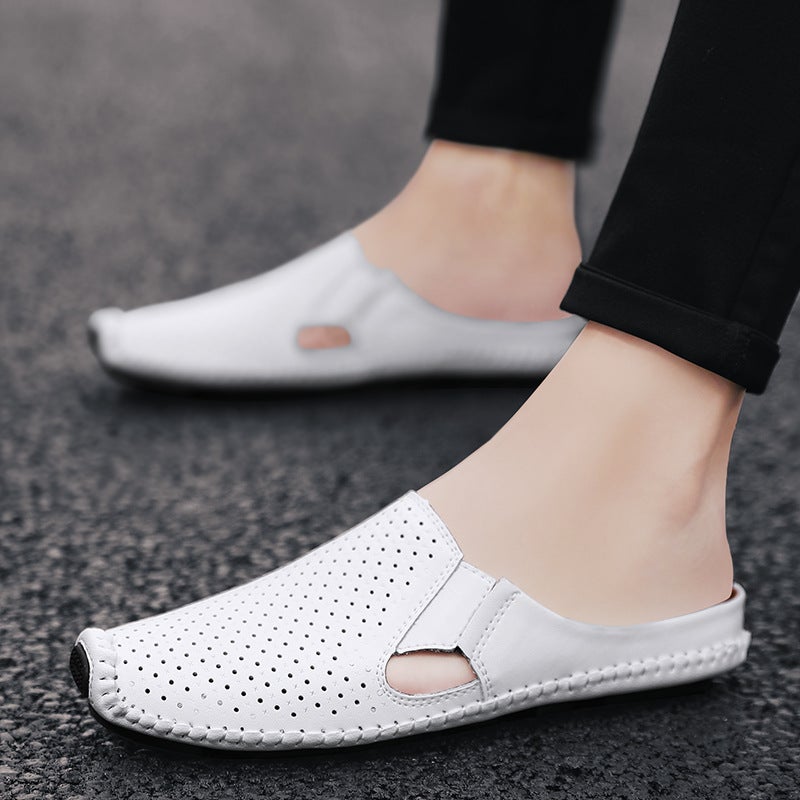 Summer Men'S Cut Out Bean Shoes Men'S Fashion Trendy Casual Stylish Half-Flop Lazy Shoes For Men - Image 2