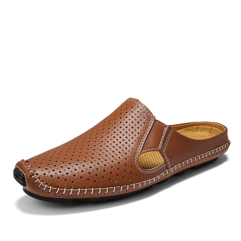 Summer Men'S Cut Out Bean Shoes Men'S Fashion Trendy Casual Stylish Half-Flop Lazy Shoes For Men - Image 5