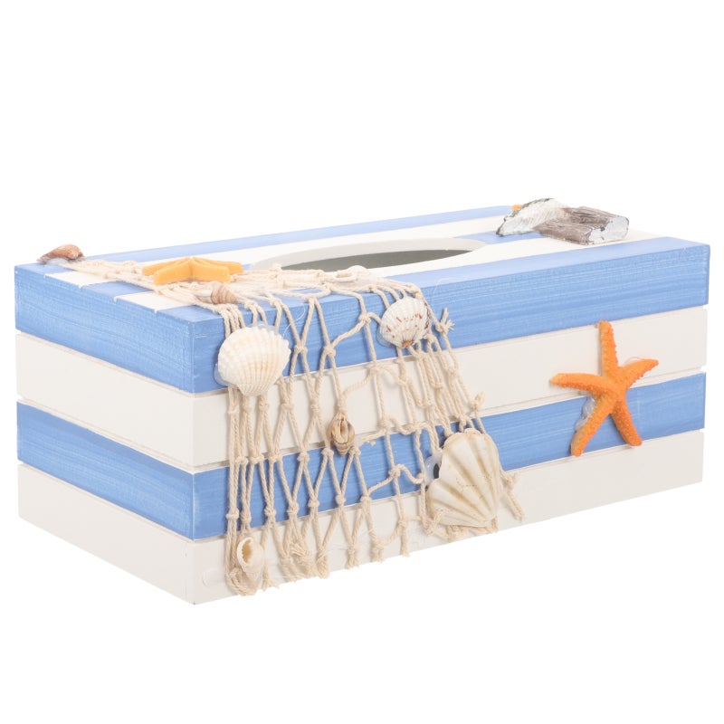 2pcs Wood Tissue Box Cover Holders Mediterranean Decorative Tissue Box Table Decoration - Image 4