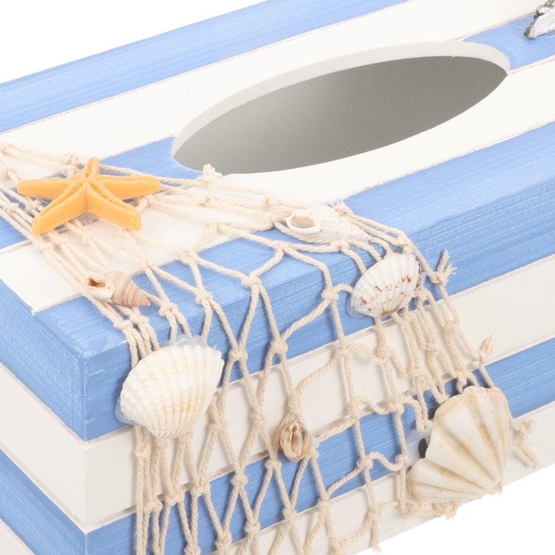 2pcs Wood Tissue Box Cover Holders Mediterranean Decorative Tissue Box Table Decoration - Image 5