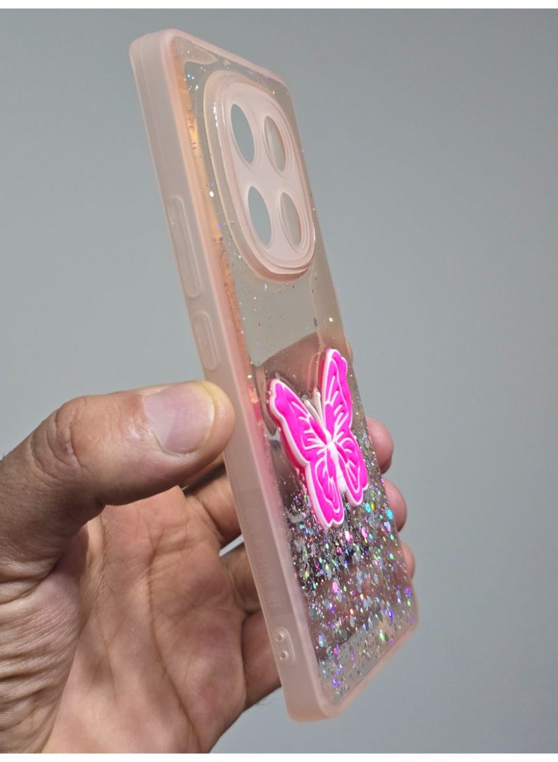 غطاء خلفي عليه فراشة متوافق مع هاتف شاومي ريدمي نوت 14 Pro Plus - Image 3