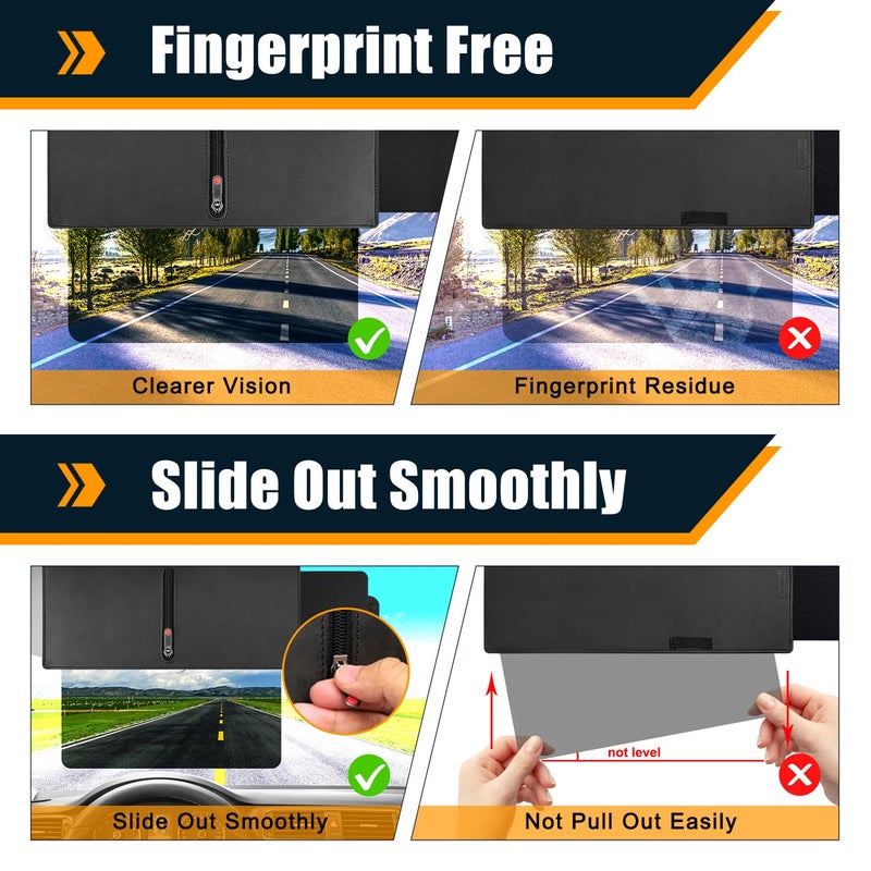 Veharvim Sun Visor Extender for Car (Polarized, Zipper Slider& Prevents Fingerprints, UV400, PC Lens), Visor Extender Attachment for Car Visor, Anti-Glare for Safe Driving (Passenger Side) - Image 4