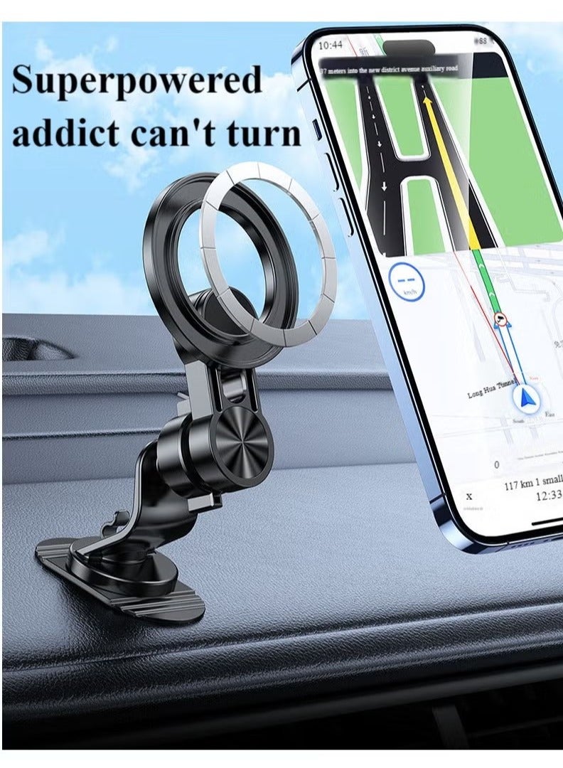 Magnetic car mobile phone holder, suitable for dashboard 360° rotatable car mobile holder, with super strong magnet, compatible with various mobile phones iPhone 15 14 13 12 series, Samsung, Huawei, etc. - Image 3