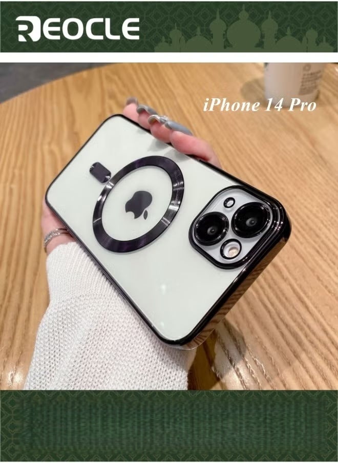 REOCLE Magnetic Clear Case for iPhone 14 Pro with Built-in Camera Lens Protector Ultra-thin Magnet Case for iPhone  14 Pro - Image 1