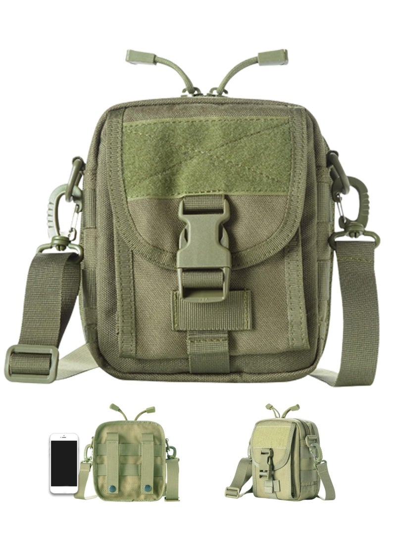 SYOSI - Tactical Waist Bag Military fa n n y Pack, Waterproof Utility Belt with Safety Carabiner, Suitable for Hiking MountaineeringCamping RidingFishingShootingGreen - Image 1