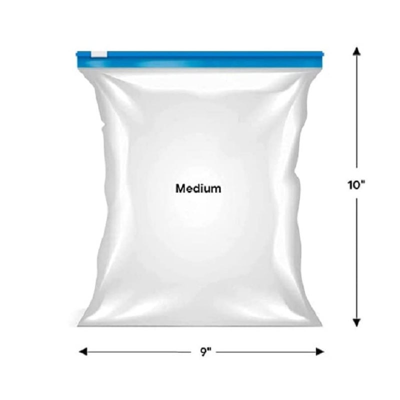 VONITY Zip Lock Plastic Bags for Fridge Food Cover Reusable Bag to Store Vegetables in Fridge Zipper Pouches BPA Free Ziplock Bag For Storage Freezer REUSABLE Washable Zipper Bags Pack of 5 - Image 3