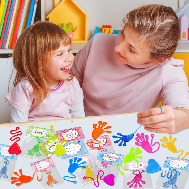 Garma 28 Pack Valentines Gifts Cards for Kids with Love-Heart Style Sticky Hands Toys Valentines Exchange Gifts Classroom Prizes Valentine Party Favors Greeting Cards Goodie Bag Stuffer Fillers - Image 4