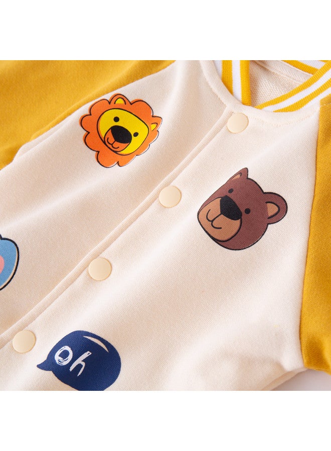 Doodle Home Baby Jacket Autumn Stylish Boys Baseball Jacket Trendy Kids Cardigan Infant Top Girls Fashion Outerwear - Image 4