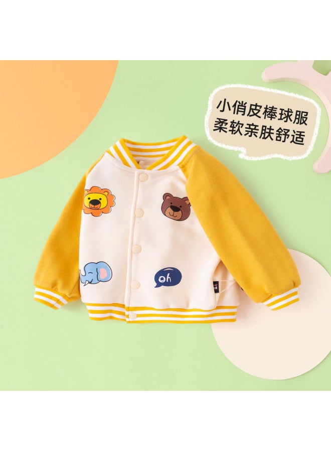 Doodle Home Baby Jacket Autumn Stylish Boys Baseball Jacket Trendy Kids Cardigan Infant Top Girls Fashion Outerwear - Image 2