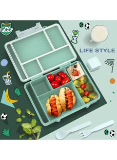 Snack attack Lunch Box for Kids School,Children Lunch Box with Compartments, Bento Box Children, Leak-proof Lunch Box for Girls and Boys, Snack Box, Perfect for School, Nursery & Trips  (Green Soccer)  - Image 4