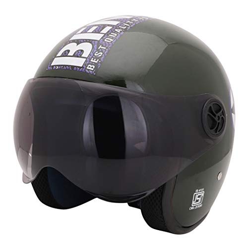 Sage Square Two Wheeler ISI Marked Guardian Cruiser Open face Helmet for Unisex Adult (Medium - M, Green Gloosy) - Image 3