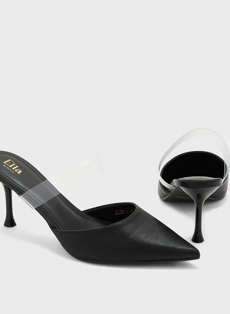 ELLA Clear Strap Pointy Pump