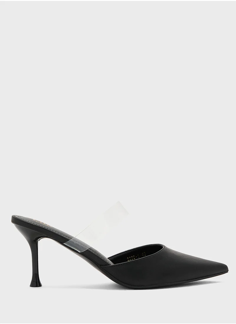 ELLA Clear Strap Pointy Pump