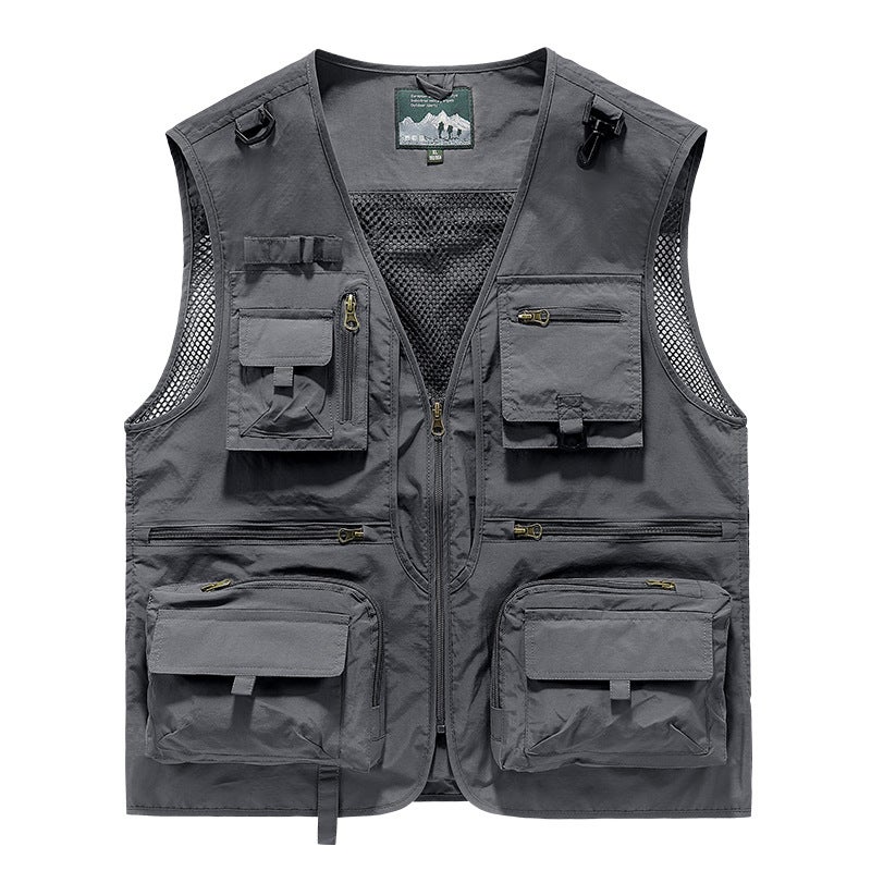 Multi-Pocket Workwear Vest New Men'S Vest Summer Pography Fishing Multi-Pocket Vest Outdoor Jacket For Men - Image 3