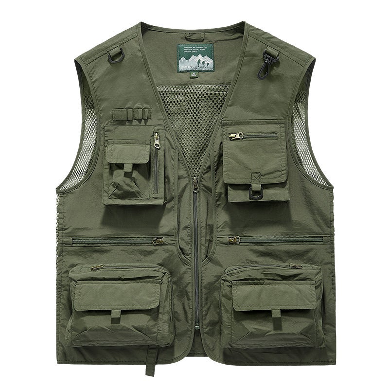 Multi-Pocket Workwear Vest New Men'S Vest Summer Pography Fishing Multi-Pocket Vest Outdoor Jacket For Men - Image 4