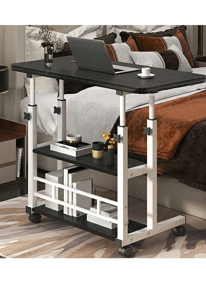 DubaiGallery Adjustable Home Office Desk Portable Study Computer Rolling Desk for Small Spaces Movable Sofa Side Bed Table on Wheels Student Small Standing Laptop Desk with Storage  - Image 1