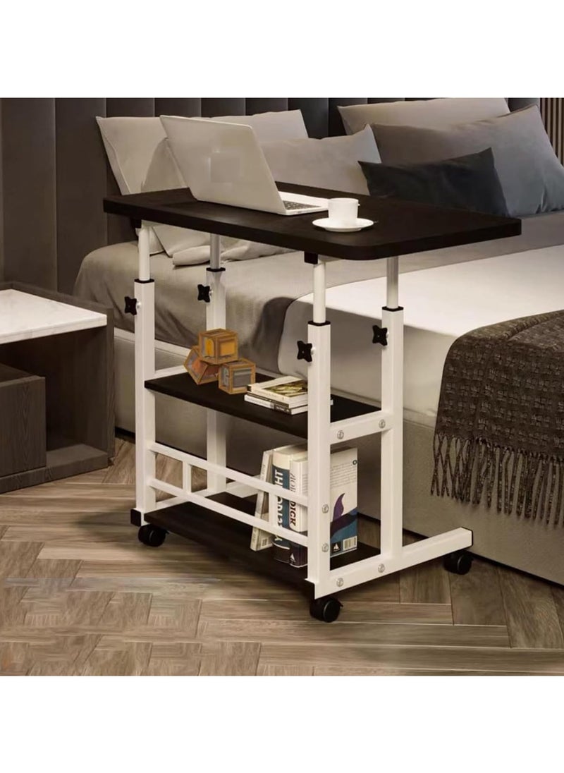 DubaiGallery Adjustable Home Office Desk Portable Study Computer Rolling Desk for Small Spaces Movable Sofa Side Bed Table on Wheels Student Small Standing Laptop Desk with Storage  - Image 2