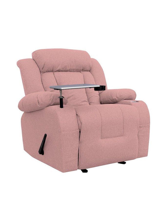 In-House - Linen Cinematic Recliner Chair with Laptop Table & Cups Holder - Image 1