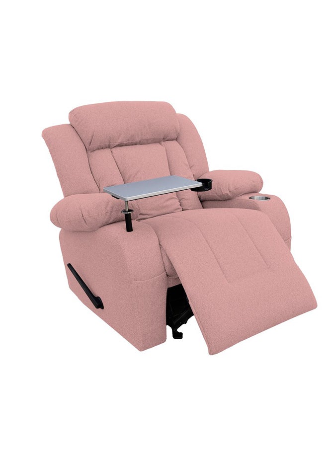 In-House - Linen Cinematic Recliner Chair with Laptop Table & Cups Holder - Image 1