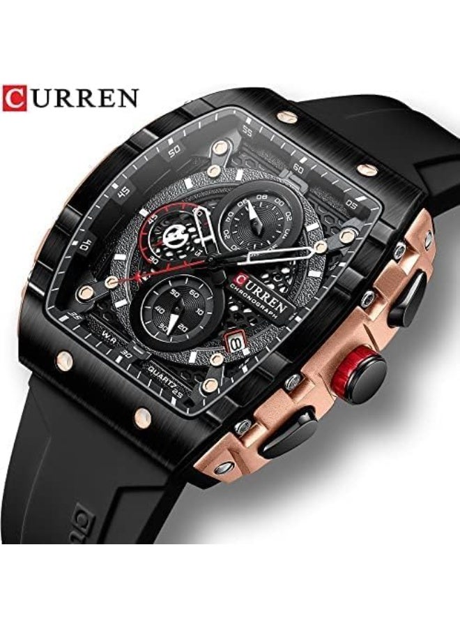 CURREN Men's waterproof chronograph watch with silicone strap - Image 2